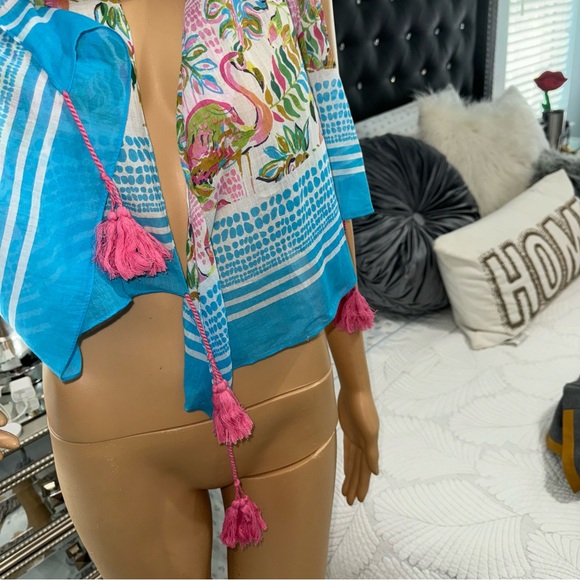 Charlie Paige NWT! Pink/ Multi Flamingo Print Scarf
Made In India - Picture 4 of 14